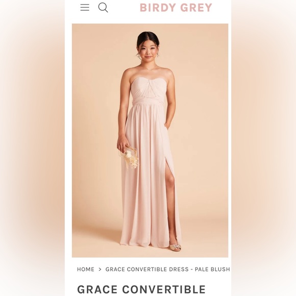 Birdy Grey Grace Convertible Bridesmaid Dress Pale Blush - Picture 1 of 10